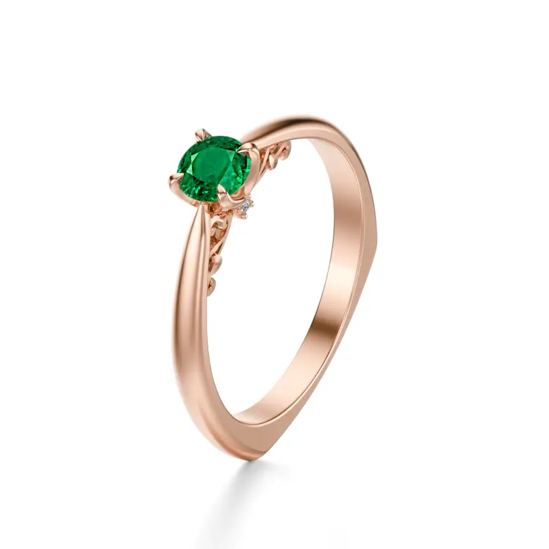 Pierścionek z różowego złota ze szmaragdem AJPZ_074